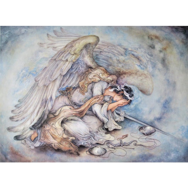 This artwork "Untitled" is an original color lithograph by acclaimed Iranian artist Mahmoud Farshchian, born 1930. It is...