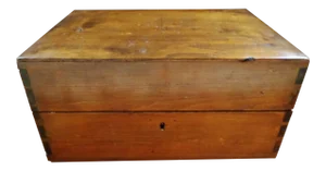 Antique Early Dome Top Walnut Dovetailed Document Box With Brass Handles