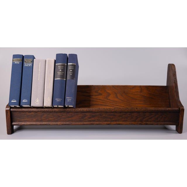 Large Antique English Oak Table Top Book Rack Stand Chairish