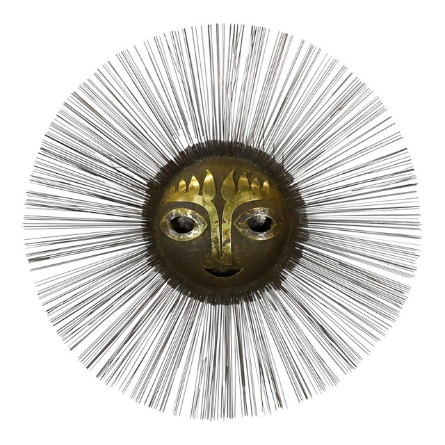 1970s Monumental Surreal Brutalist Sun Sculpture in Brass and Bronze by Emaus For Sale