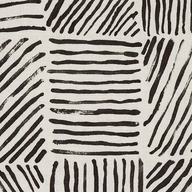 Mid-Century Modern Schumacher X Caroline Z Hurley Katama Fabric in Black For Sale - Image 3 of 4