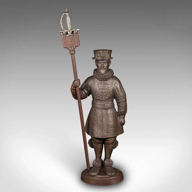 Antique Beefeater Fireside Companion, Cast Iron, English, Fire Tools, Edwardian For Sale - Image 4 of 12
