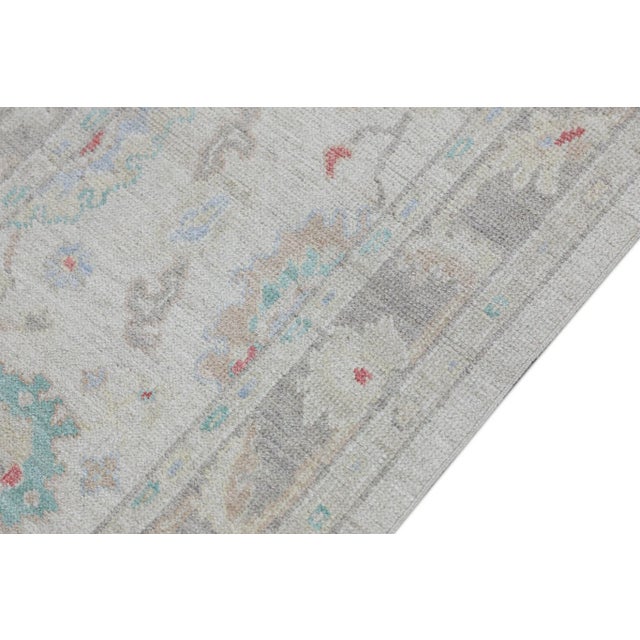 Modern Beige Multicolor Handwoven Turkish Oushak Rug 2'9" X 5' For Sale - Image 3 of 8