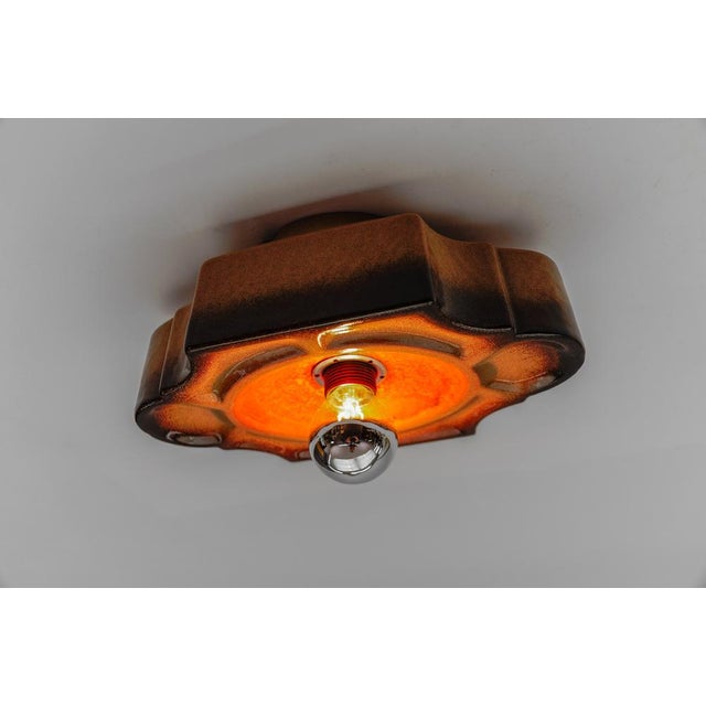 Orange Mid-Century Modern Ceramic Wall Lights, 1960s, Set of 3 For Sale - Image 8 of 14