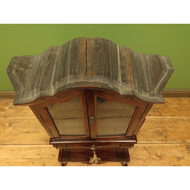 Brown Miniature Dutch Kettle Base Bookcase Cabinet, 1890s For Sale - Image 8 of 18