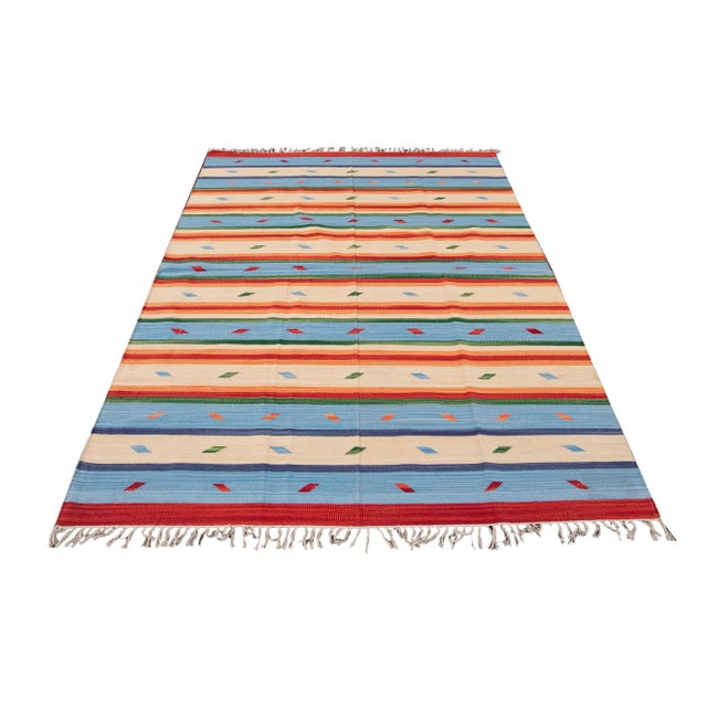 21st Century Modern Kilim Rug 5 '7'' X 7' 8''. For Sale - Image 10 of 11