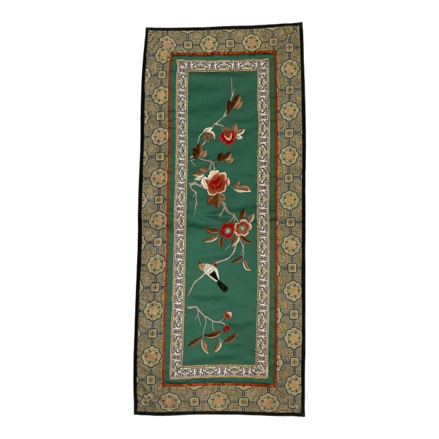 Vintage Chinese Silk Embroidered Tapestry For Sale