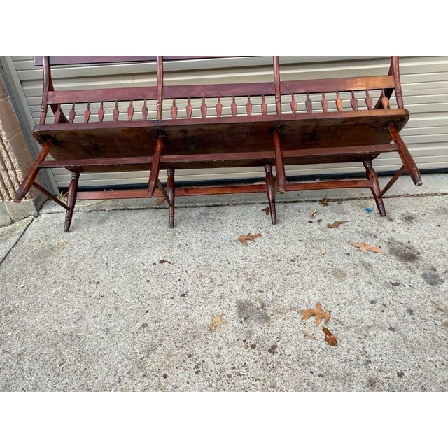 19th Century Antique Early American Primitive Style Deacon or Porch Bench For Sale - Image 12 of 12