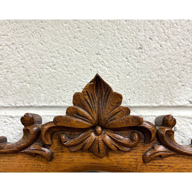 Late 19th Century Antique Victorian Tiger Oak Serpentine Dresser With Mirror For Sale - Image 5 of 11