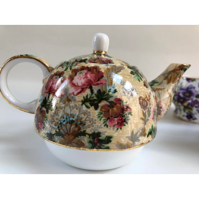 Chintz Teapots With Cup & Saucer Set a Pair Chairish
