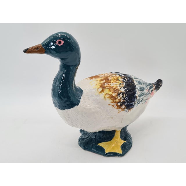 Vintage Hand-Painted Porcelain Duck Figurine, 1970s For Sale - Image 3 of 9