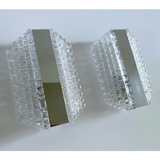 Vintage Space Age Glass Sconces from Kaiser, Set of 2 For Sale - Image 10 of 18