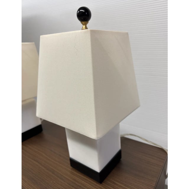 Contemporary Quartz + Marble Petite Table Lamps, Pair For Sale - Image 13 of 15