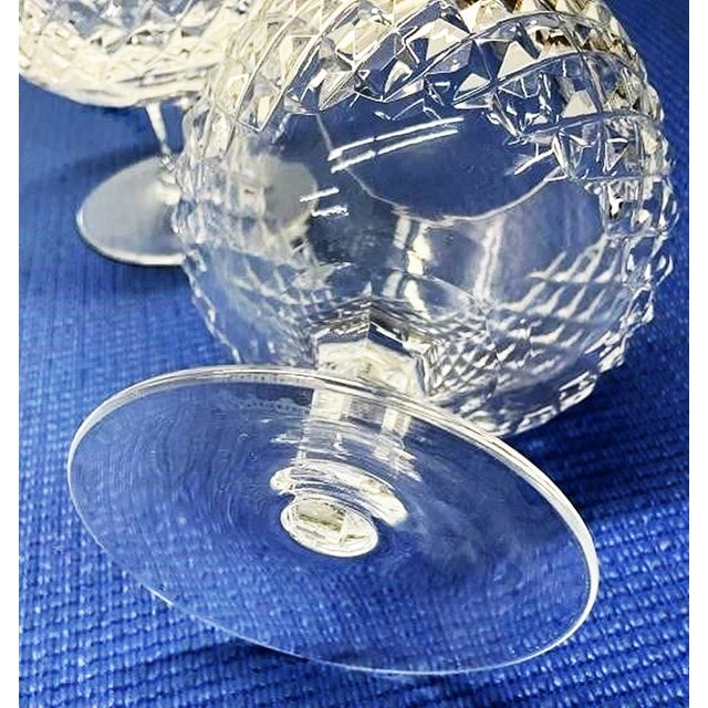Classic cut crystal by Waterford of Ireland, their Alana style brandy snifters, a set of 3 to clink together after dinner.