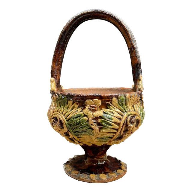 Ceramic Brazier with Handle, 1800 For Sale
