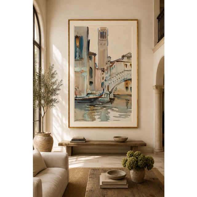 Rialto Bridge, Venice by John Singer Sargent, Vintage Art Print, 30" X 40" For Sale - Image 9 of 11