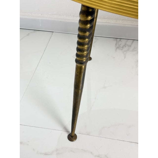 Oval Brass Coffee Table with Green Marble Top, 1950s For Sale - Image 6 of 10