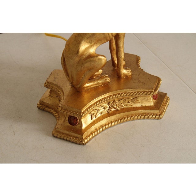 Late 20th Century Egyptian Revival Gilt Greyhound Table Lamps - a Pair For Sale In Philadelphia - Image 6 of 18
