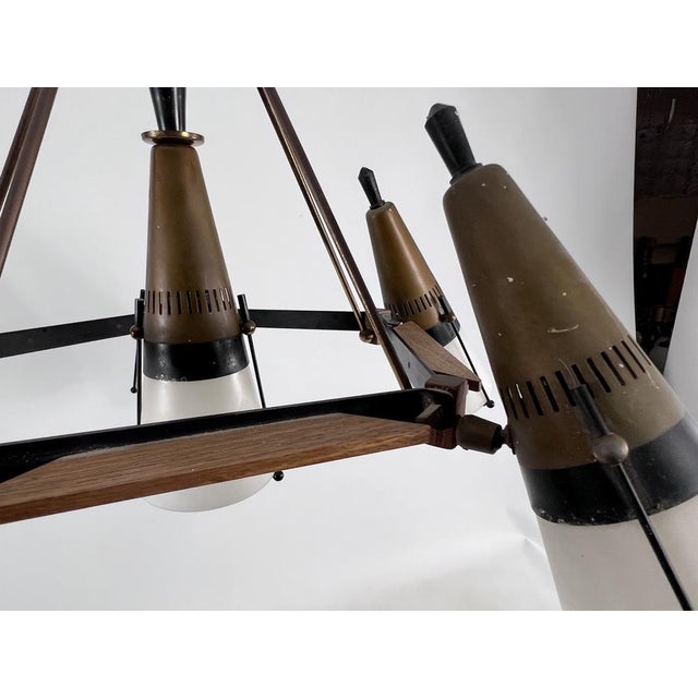 Brown Mid-Century Modern Sputnik Chandelier by Stilnovo, Italy, 1950s For Sale - Image 8 of 18
