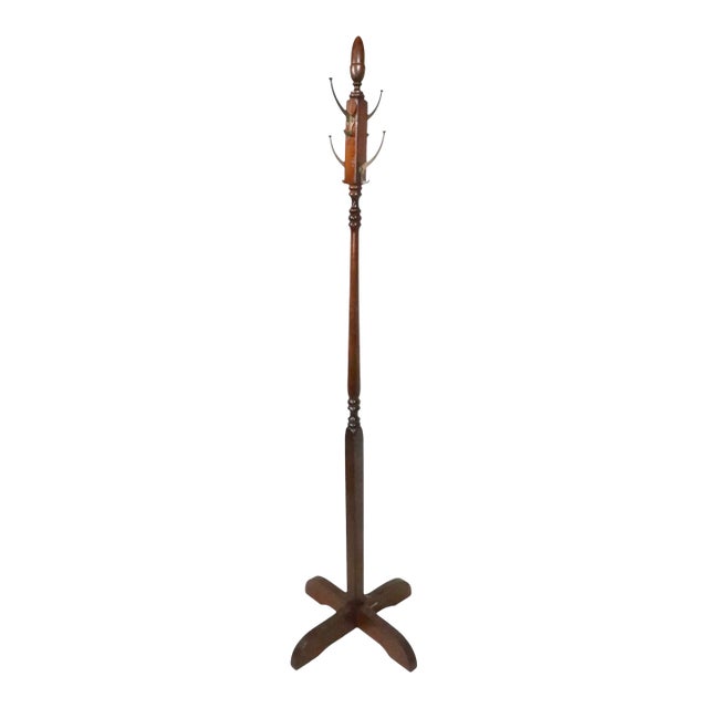Vintage Freestanding Coat Rack by the Fair Furniture Company Newark New Jersey For Sale
