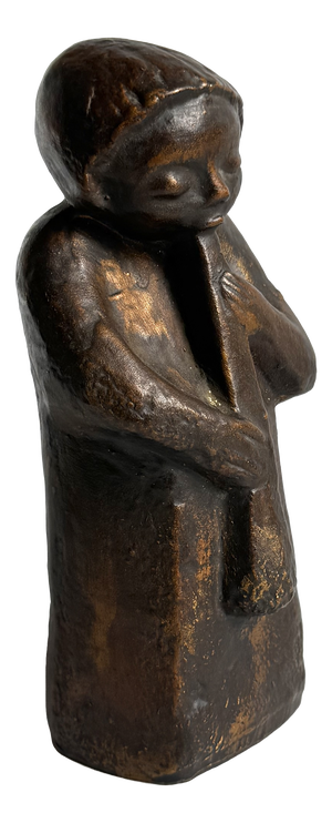 Ceramic Sculpture of Flute Player by Margarete K. Wiggen, Germany, 1960s