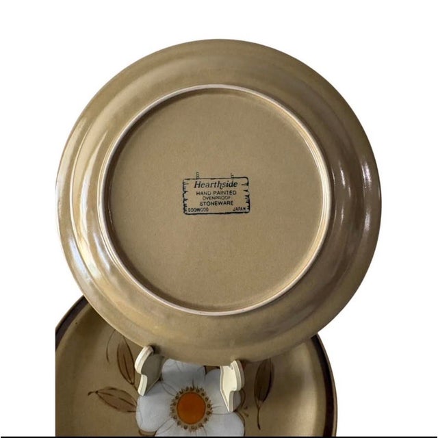 Ceramic Vintage Hearthside Dogwood Dinner Plates Stoneware Japan Hand Painted - Set of 6 For Sale - Image 7 of 12