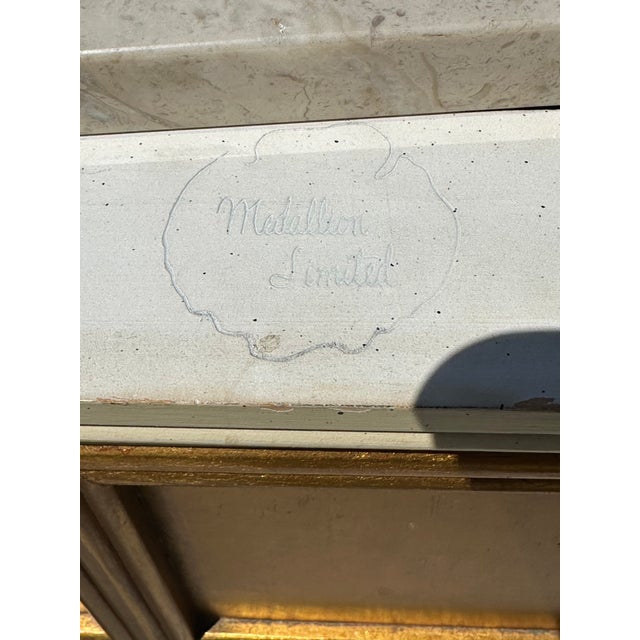 Vintage Marble and Gold Leaf Credenza Bar Cabinet For Sale - Image 13 of 14