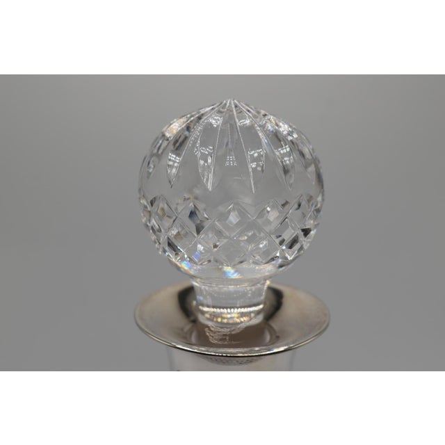Art Deco 1920s Irish Cut Crystal Decanter With Sterling Silver Collar For Sale - Image 3 of 14