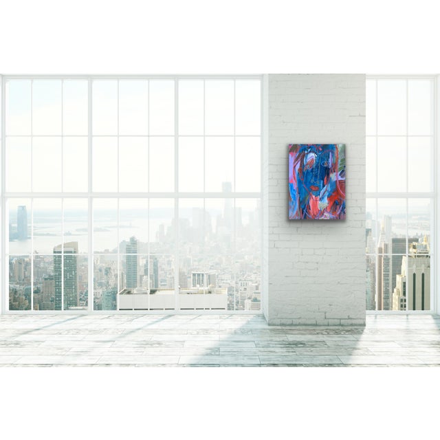 Blue "November" Contemporary Figurative Abstract Oil Painting by Monica Shulman For Sale - Image 8 of 9