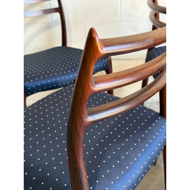 In Style of J.l. Moller Set of 6 Model 78 Dining Chairs Solid Rosewood Denmark Mid-Century Modern 1960s For Sale - Image 12 of 15
