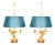 Empire Brass Bouillotte Lamps with Green Tole Shades, 1960s, Set of 2 For Sale