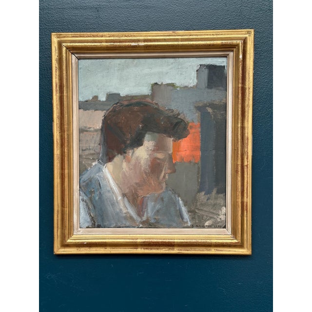 Sigrid Aminoff Oxenstierna, Figure in Profile, 1974, Oil on Panel, Framed For Sale - Image 13 of 18