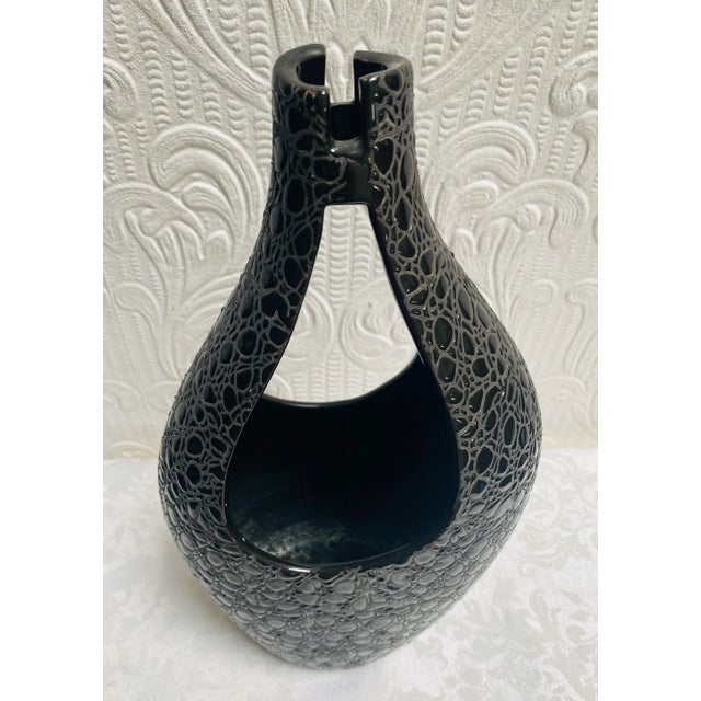 Mid-Century Modern 1960s Mid Century Modern Black Vase For Sale - Image 3 of 11