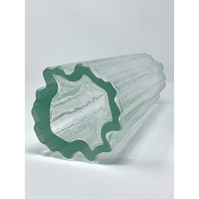 Mid 20th Century 1960's Tall Bark Textured Scandinavian Art Glass Vase For Sale - Image 5 of 6