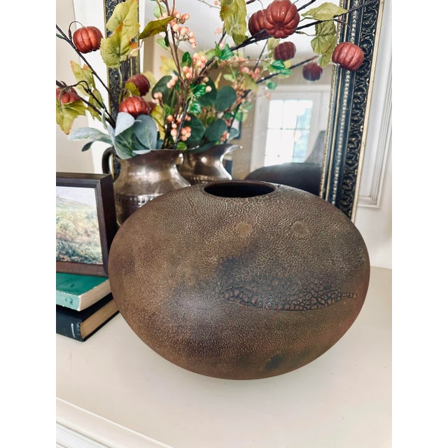 Ceramic 1970s Tony Evans Raku Art Pottery Vase For Sale - Image 7 of 10