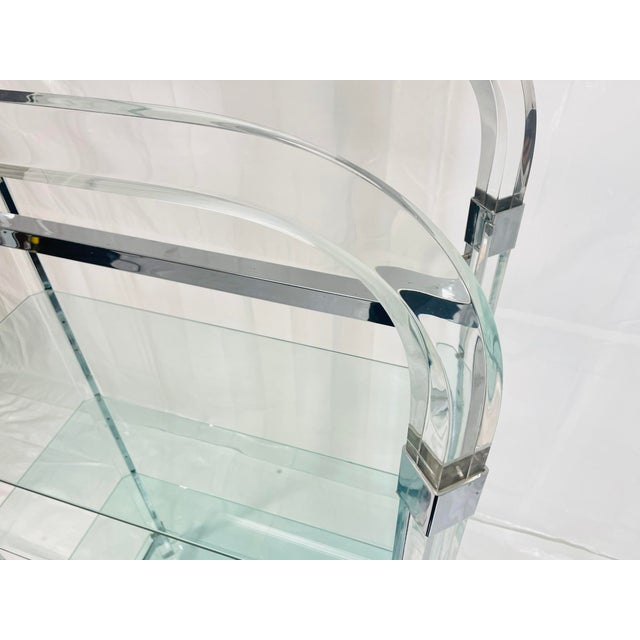 1970s Charles Hollis Jones Lucite & Chrome Etagere, Signed 1974 – Adjustable Shelves For Sale - Image 13 of 18