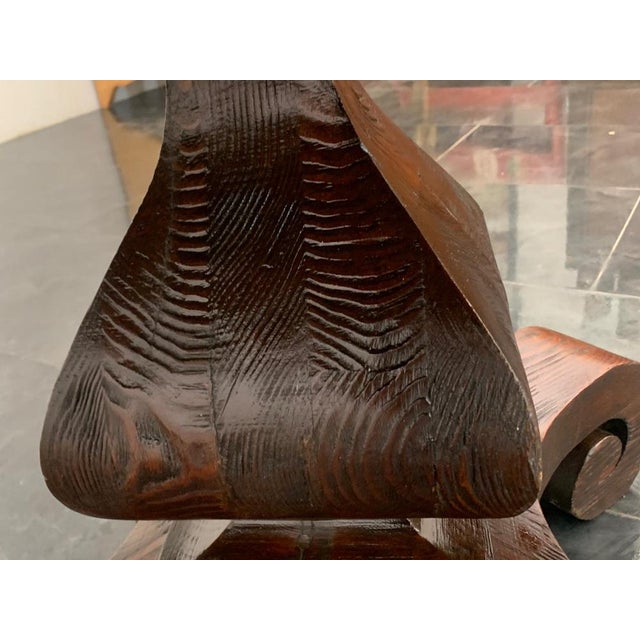 Brown Brutalist Dining Table in Oak For Sale - Image 8 of 17