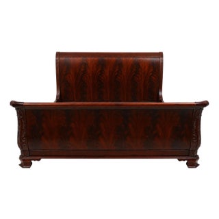 Hickory Chair Co Mahogany King Size Sleigh Bed For Sale