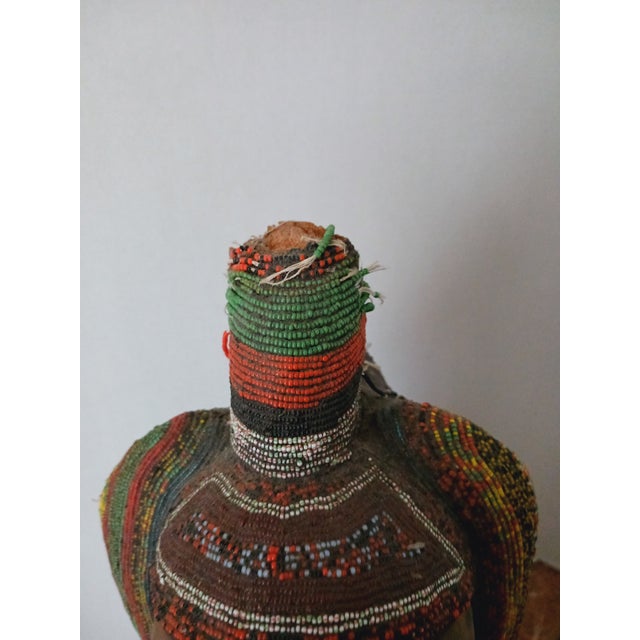 Early 20th Century Stunning West African Bust - Wood, Metal, Beads, and Cowrie Shells Early 20th C. For Sale - Image 5 of 7