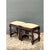 This pair of vintage low stools showcases finely turned wood legs in a classic Jacobean-inspired silhouette, each leg...