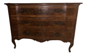 Antique Chest of 3 Drawers with Wavy Front, 1800