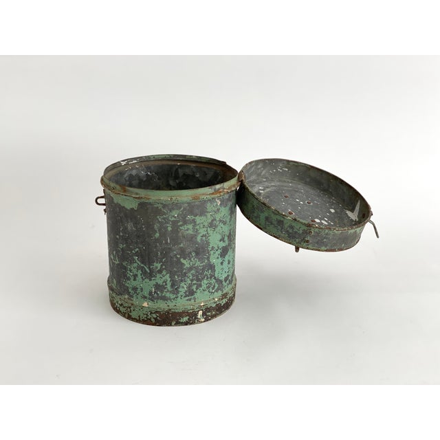 Rustic Green Metal Canister Chairish