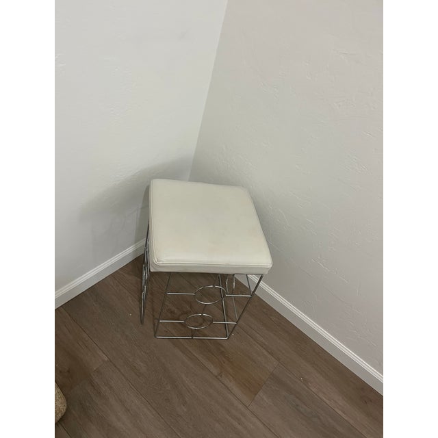 Contemporary Late 20th Century Mid Century Vanity Bench Stool For Sale - Image 3 of 8