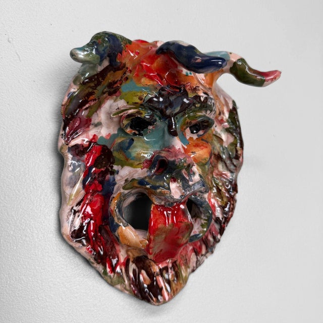 Apotropaic Ceramic Seminara Mask from Gennaro Condurso, Italy, 2010s For Sale - Image 10 of 10