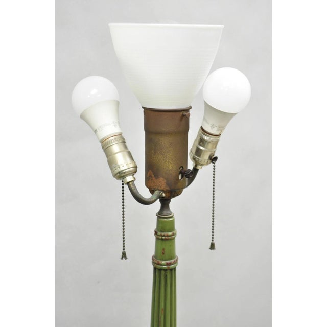 Green Mid 20th Century Hollywood Regency Tommi Parzinger Style Green Marble End Table Floor Lamp - Pair For Sale - Image 8 of 18