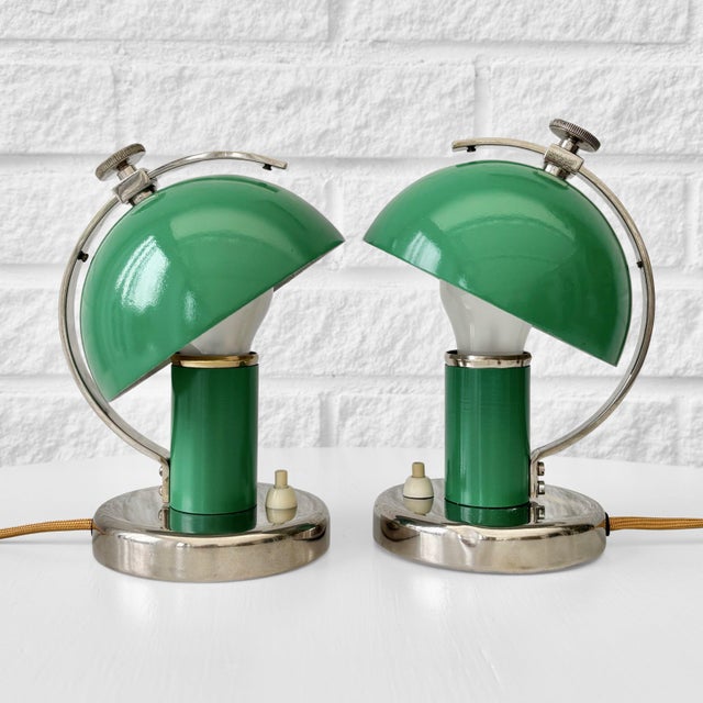 Mid-Century Modern Model 29379 Modernist Table Lamps by Erik Tidstrand for Nordiska Kompaniet, Sweden, 1930s, Set of 2 For Sale - Image 3 of 17