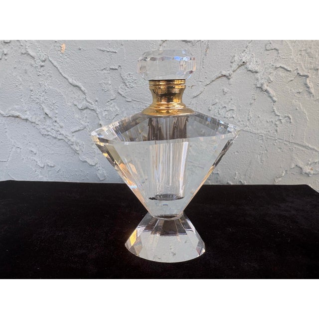 Vintage Lead Crystal Perfume Bottles – Faceted Glam Décor, Set of 2 For Sale - Image 10 of 12