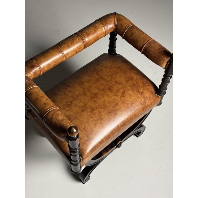 Brown English Chair, Early 20th Century For Sale - Image 8 of 17