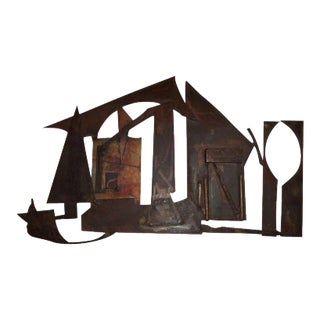 Brutalist House Wall Sculpture For Sale