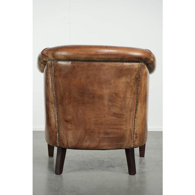 Vintage Club Chair in Sheepskin Leather For Sale - Image 4 of 14
